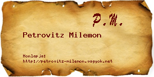 Petrovitz Milemon névjegykártya